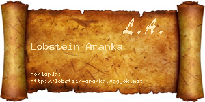 Lobstein Aranka névjegykártya